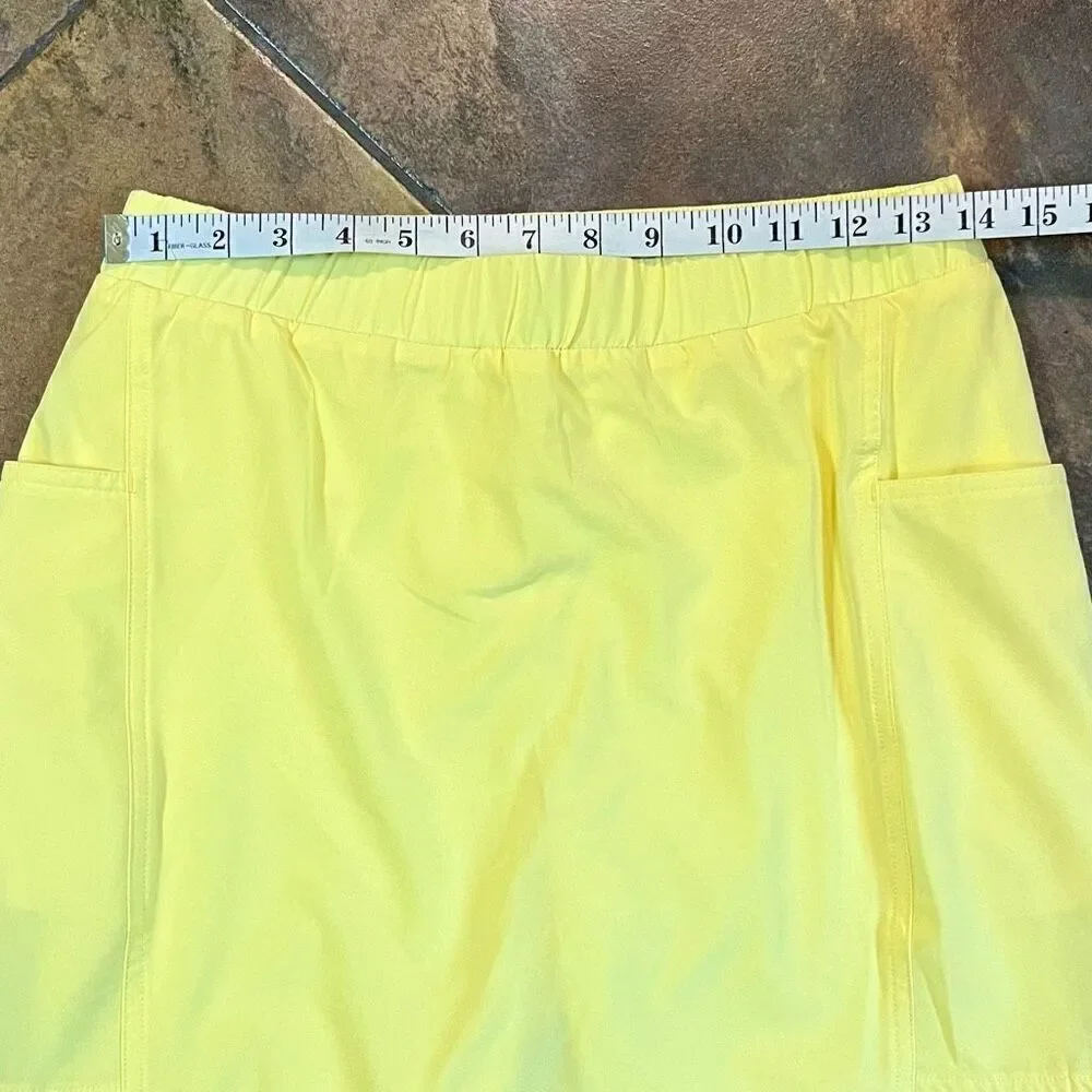 Chico’s Zenergy Women’s Yellow Pleated Skort Size 0